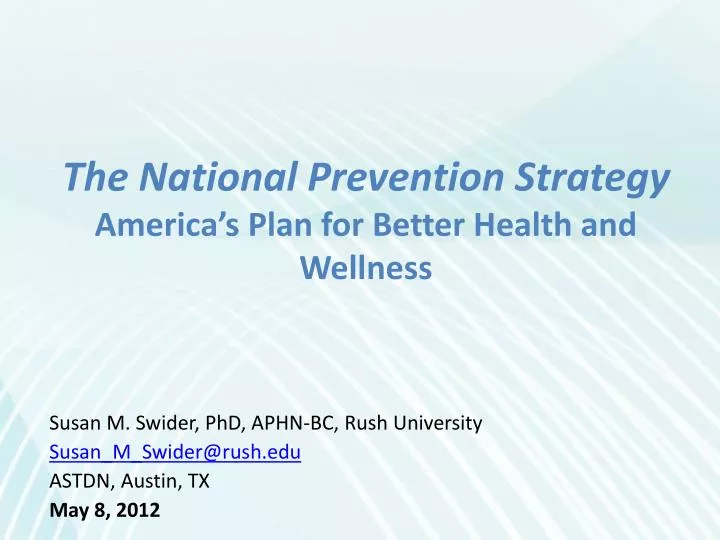 the national prevention strategy america s plan for better health and wellness