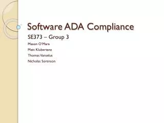 Software ADA Compliance