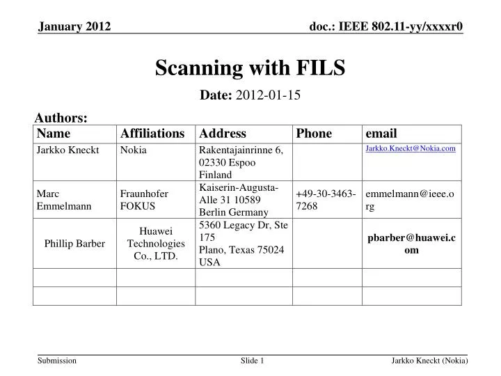 scanning with fils