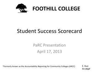 Student Success Scorecard