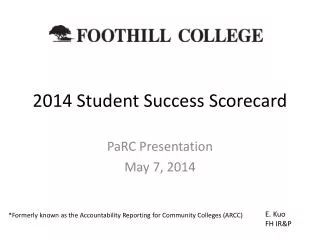 2014 Student Success Scorecard