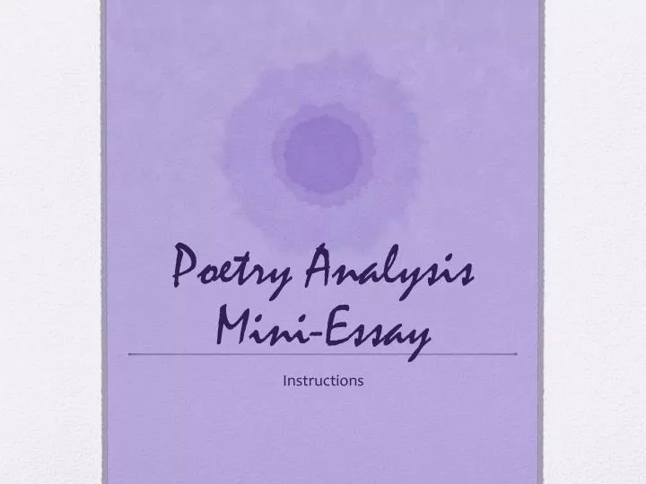 poetry analysis mini essay