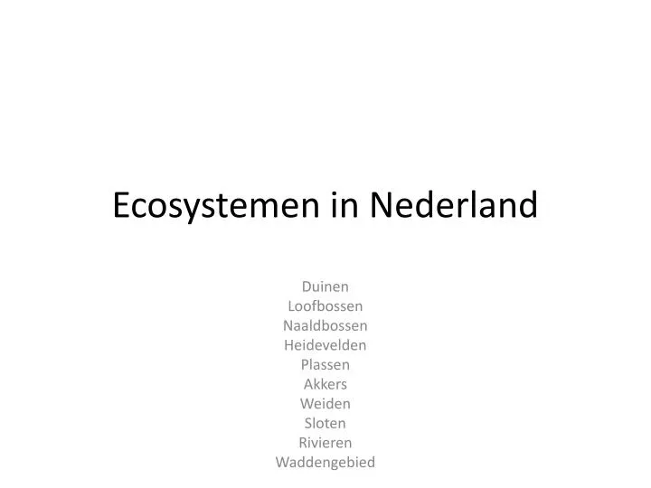 ecosystemen in nederland