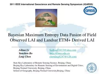 2011 IEEE International Geoscience and Remote Sensing Symposium (IGARSS)