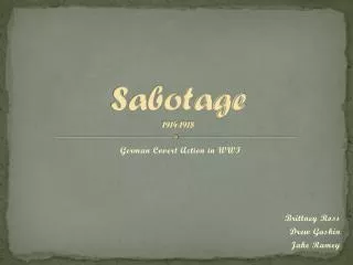 Sabotage 1914-1918
