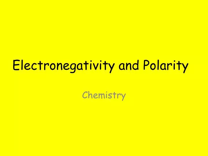 electronegativity and polarity