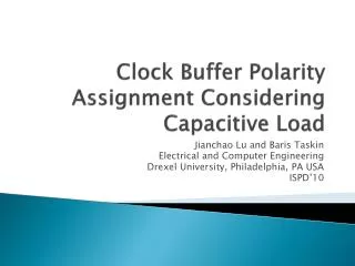Clock Buffer Polarity Assignment Considering Capacitive Load