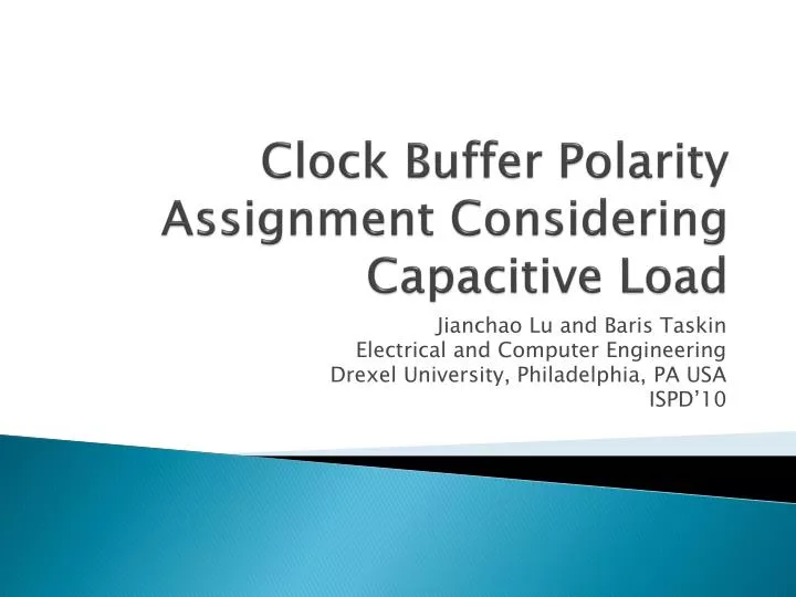 clock buffer polarity assignment considering capacitive load