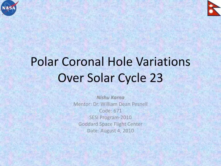 polar coronal hole variations over solar cycle 23