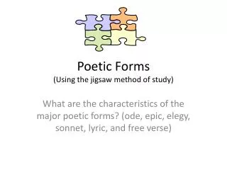 poetic forms using the jigsaw method of study