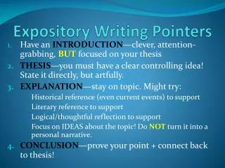 Expository Writing Pointers
