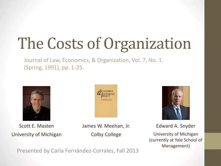 the costs of organization