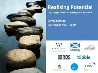 Realising Potential next steps for social enterprise in Scotland David LePage