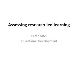 Assessing research-led learning