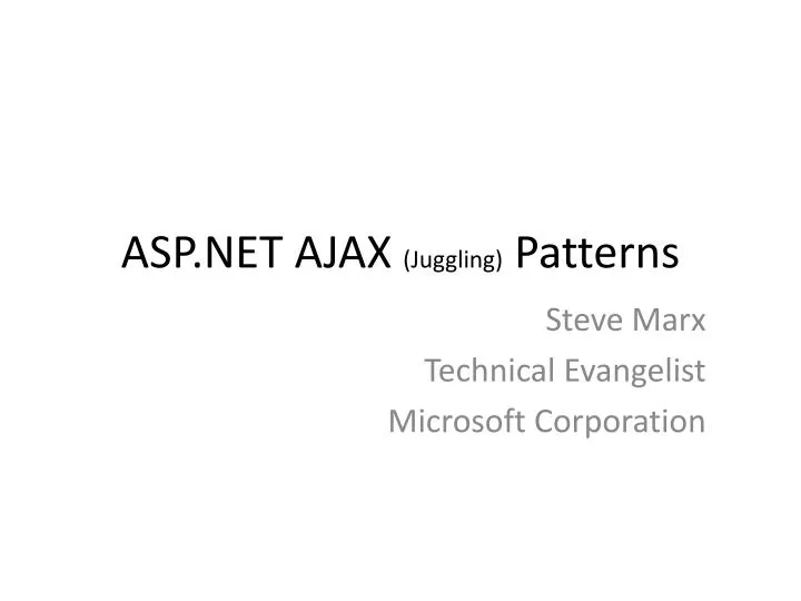 asp net ajax juggling patterns