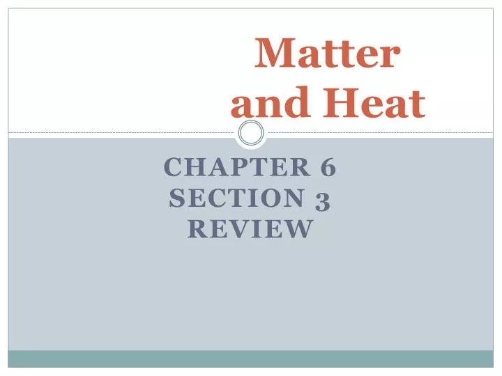 matter and heat