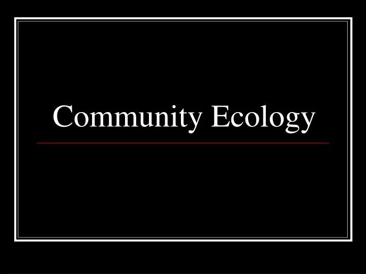 community ecology