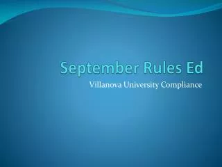 September Rules Ed