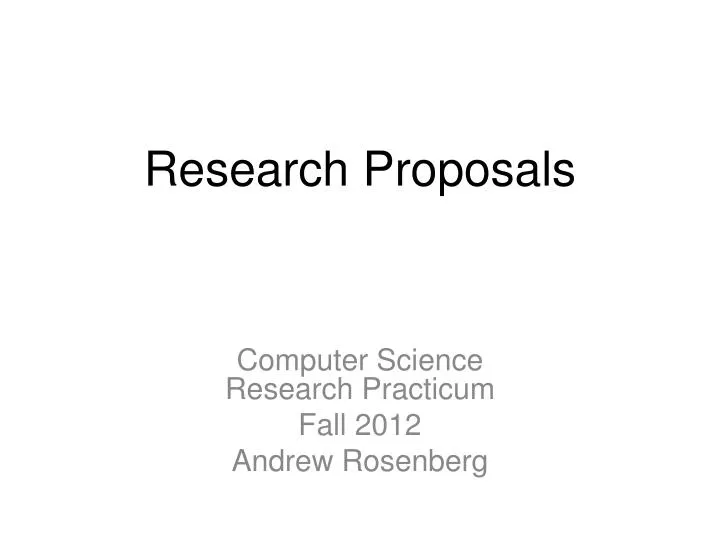 research proposals