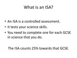 What is an ISA?