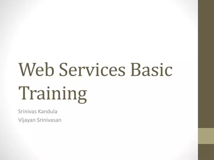web services basic training