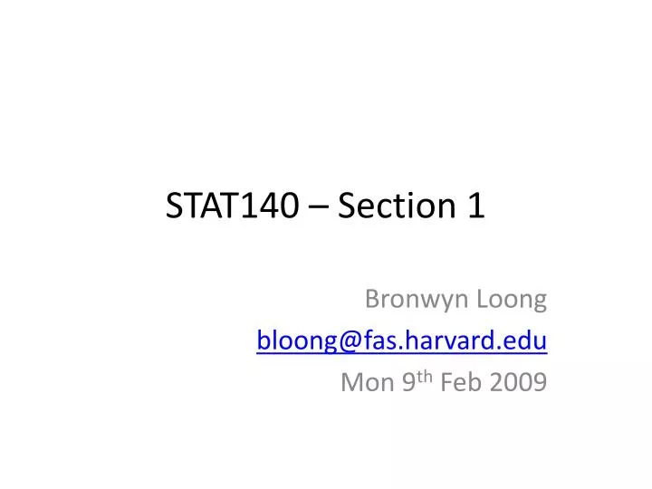 stat140 section 1