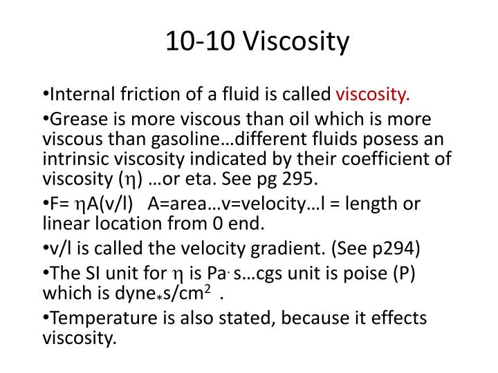 10 10 viscosity