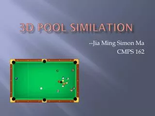 3D Pool similation