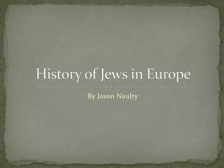 history of jews in europe