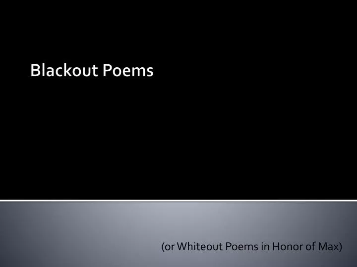 blackout poems