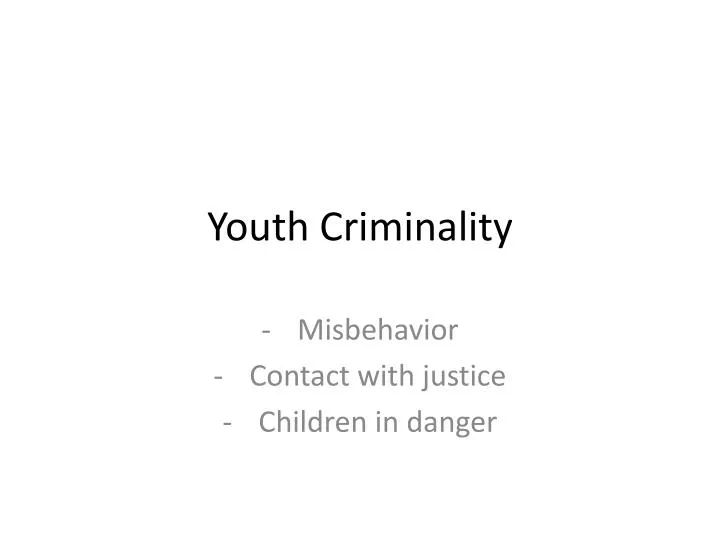 youth criminality