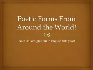 Poetic Forms From Around the World!