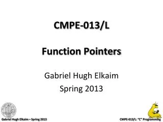 CMPE-013/L Function Pointers