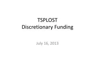 TSPLOST Discretionary Funding