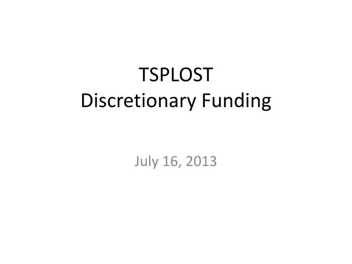 tsplost discretionary funding