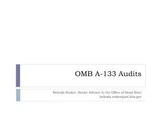 OMB A-133 Audits