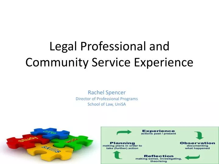 legal professional and community service experience