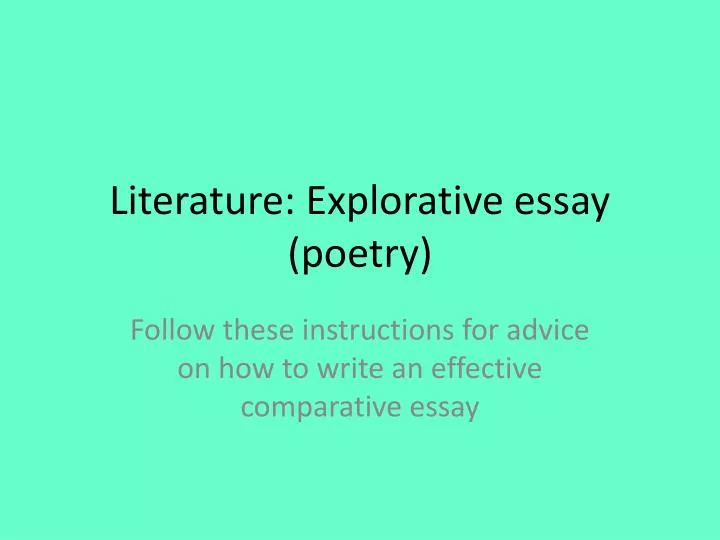 literature explorative essay poetry