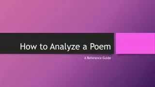 How to Analyze a Poem