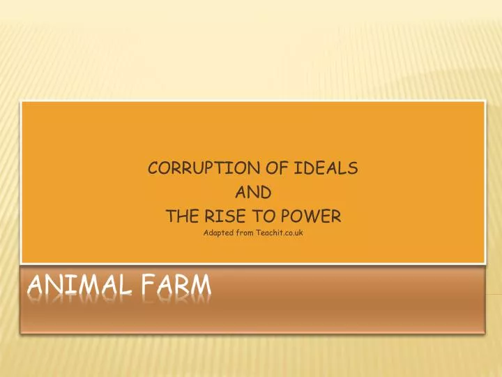 corruption of ideals and the rise to power adapted from teachit co uk