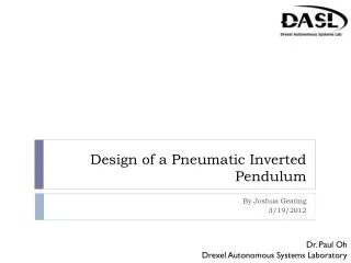 Design of a Pneumatic Inverted Pendulum