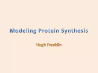 Modeling Protein Synthesis