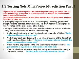1.3 Testing Nets Mini Project-Prediction Part 1