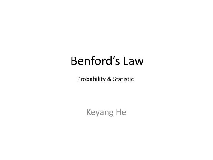 benford s law