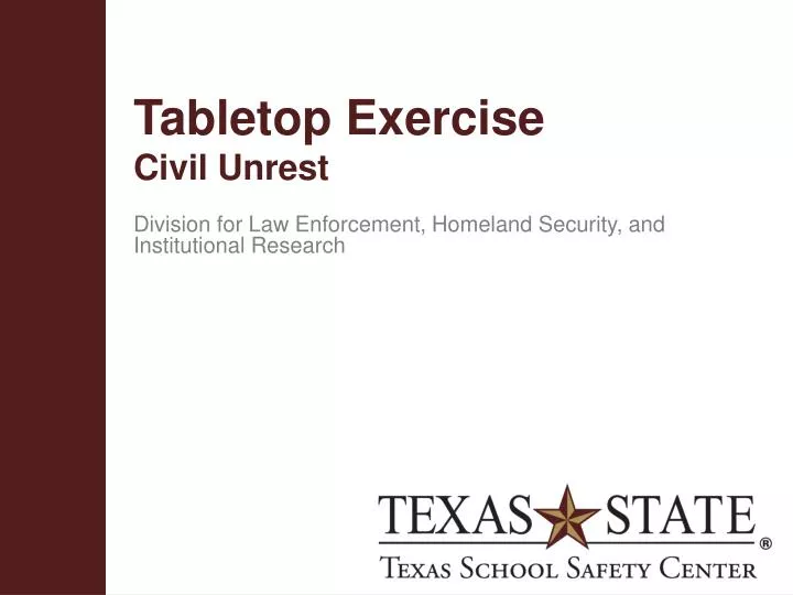 tabletop exercise civil unrest