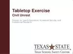 Tabletop Exercise Civil Unrest - slide 1