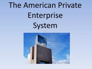 The American Private Enterprise System