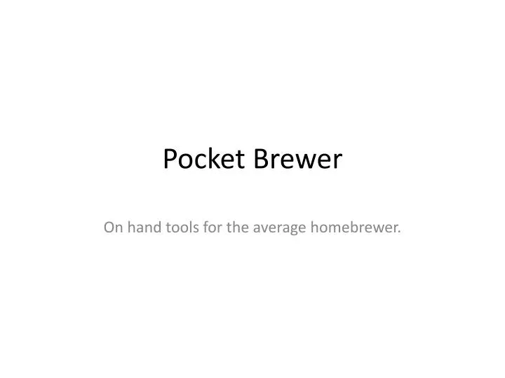 pocket brewer