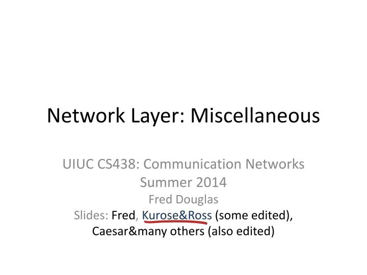 network layer miscellaneous