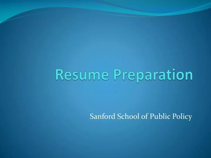 resume preparation